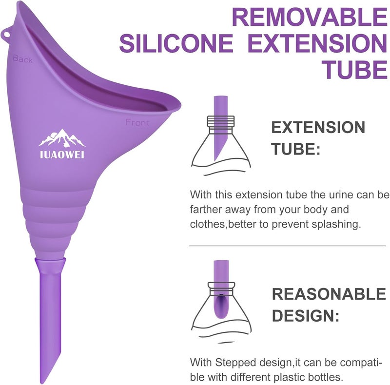 IUAOWEI Female Urination Device, Reusable Silicone Female Urinal, Pee Funnel for Women, for Travel, Camping, Boating, Outdoor, Hiking - Image 3